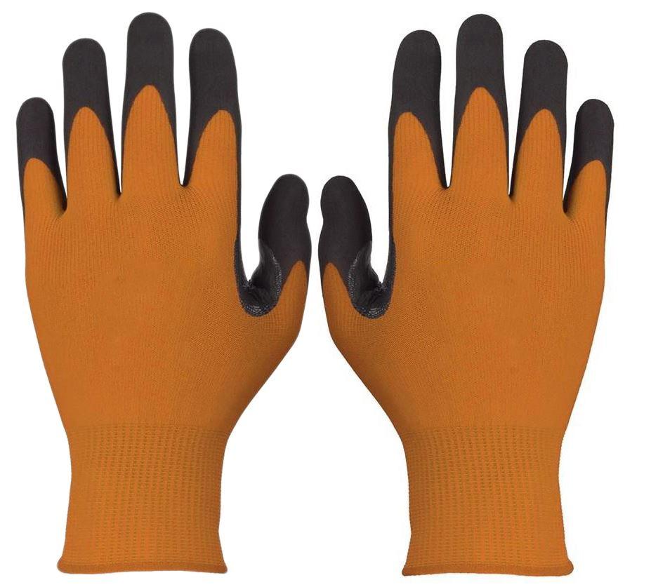 Black nylon pu sale safety work gloves