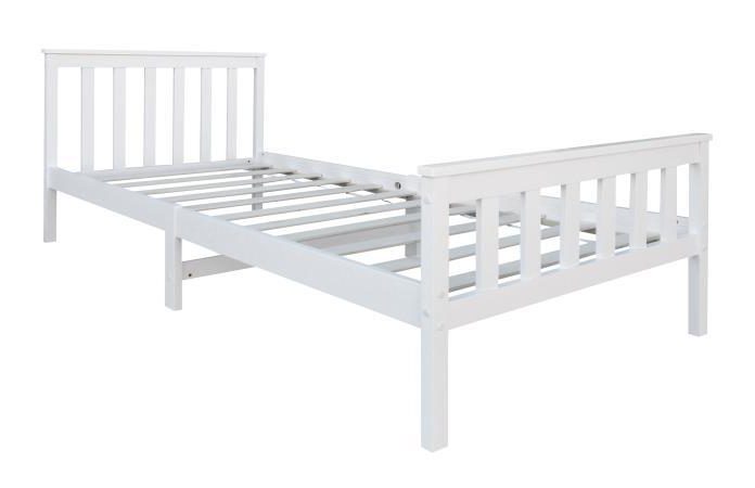 White Solid Pine Wood Bed Frame All Sizes - Buyerempire