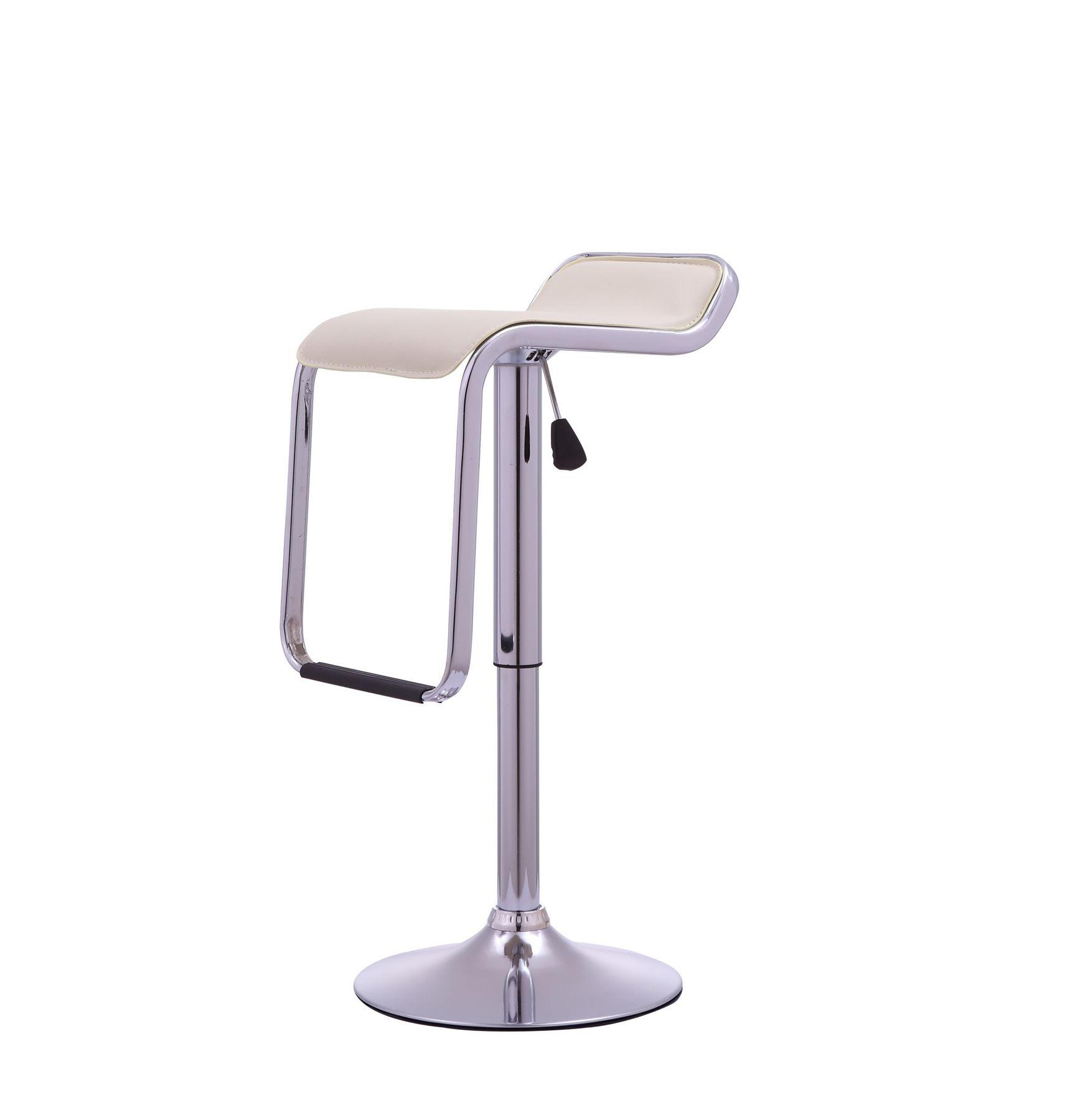 Set of 2 Bar Stools Faux Leather Chrome Base Kitchen Breakfast Bar