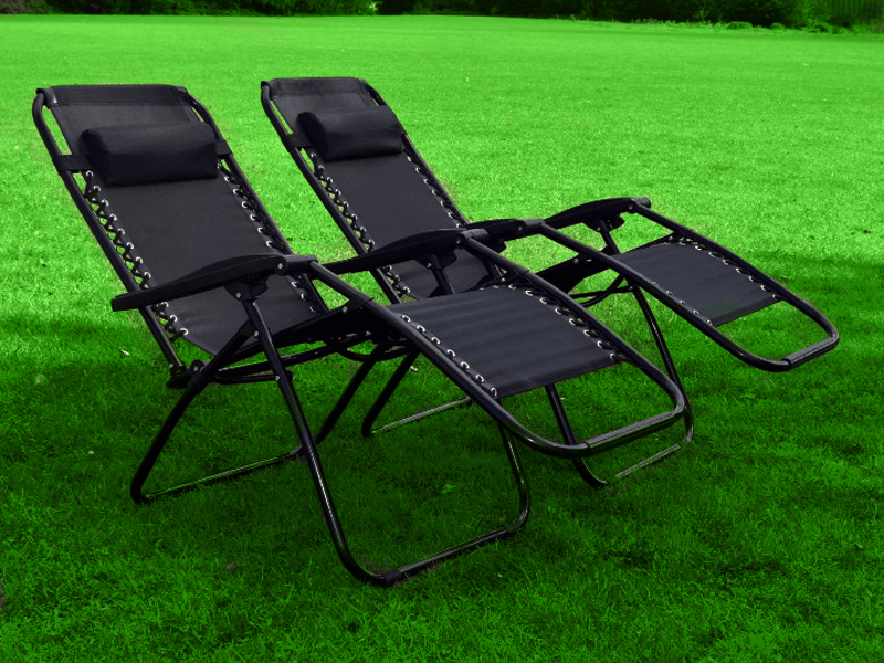 2 Pcs Zero Gravity Recliner Folding Sun, Outdoor Recliner Chairs Uk