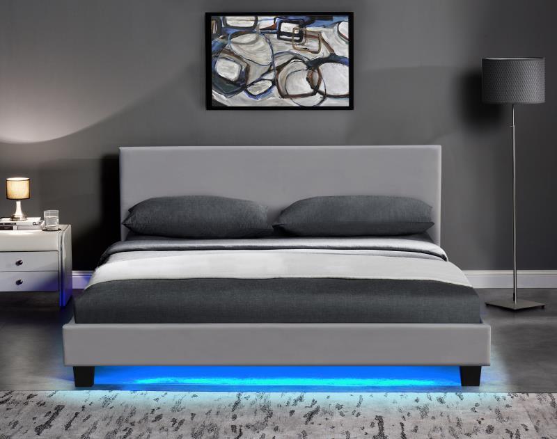 Led Grey Pu Leather Modern Design Bed, Best Bed Frames Uk 2020