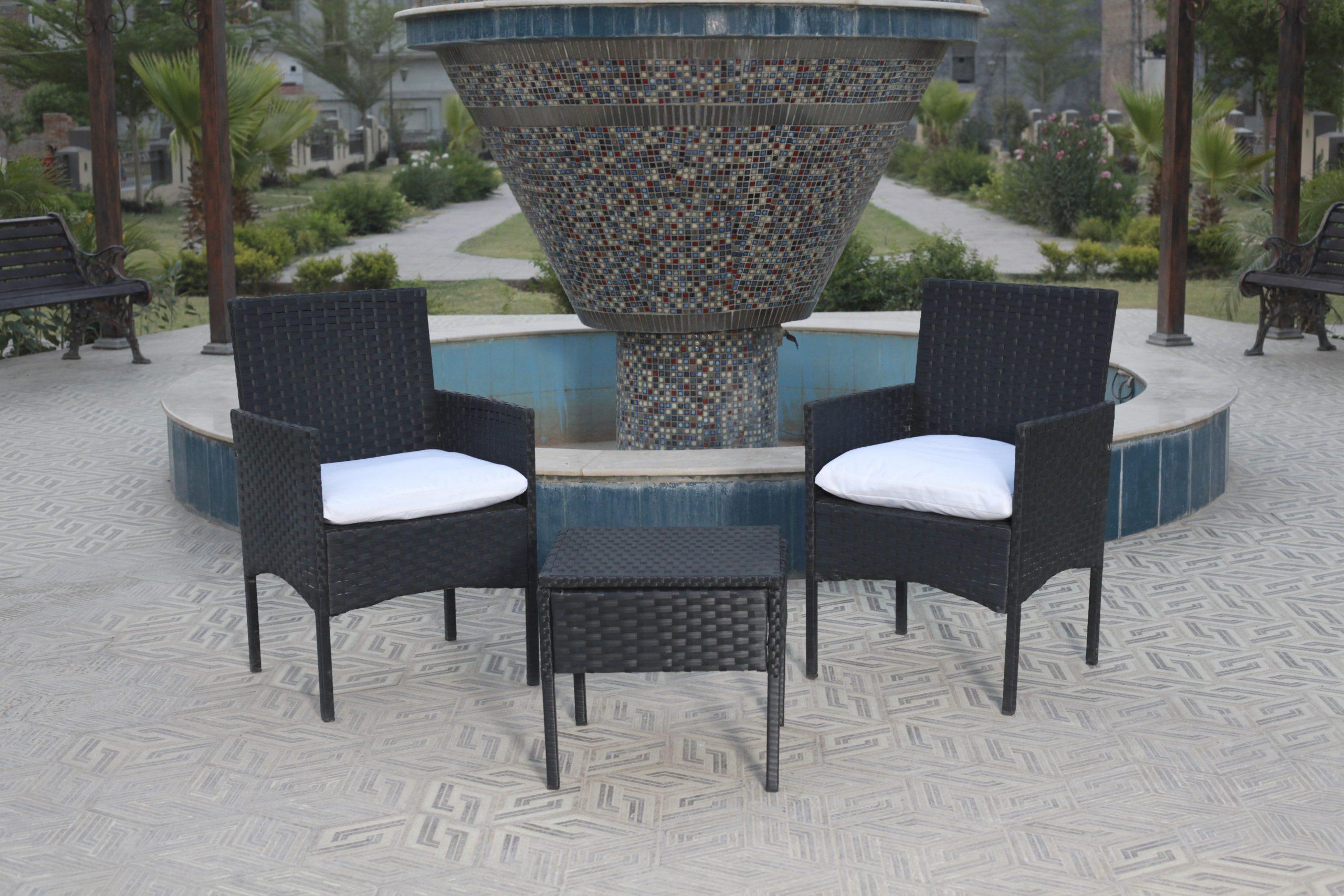 3 Piece Rattan Garden Furniture Set Outdoor Chairs Sofa Table Buyerempire